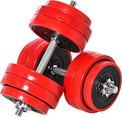 HomCom Barbell and Dumbbell Hantelset mit Gesamtgewicht von 25kg kg