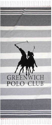 Greenwich Polo Club Πετσέτα Θαλάσσης Παρεό με Κρόσσια Γκρι 170x80εκ.