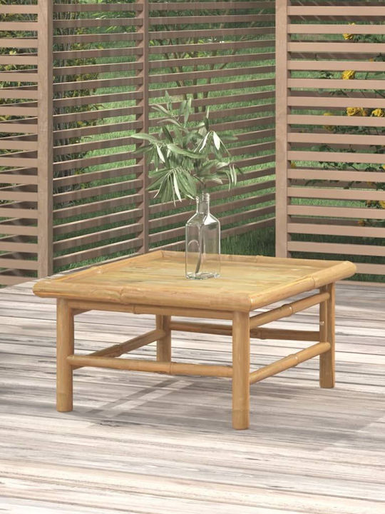 Sitting Room Outdoor Free Standing Bamboo Table Natural 65x55x30cm