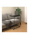 Rectangular Side Wooden Coffee Table with Black Wheels W55xL35xH70cm
