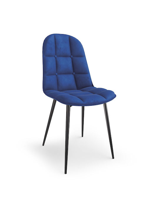 K417 Καρέκλα Τραπεζαρίας Βελούδινη Dark Blue 44x56x87εκ.