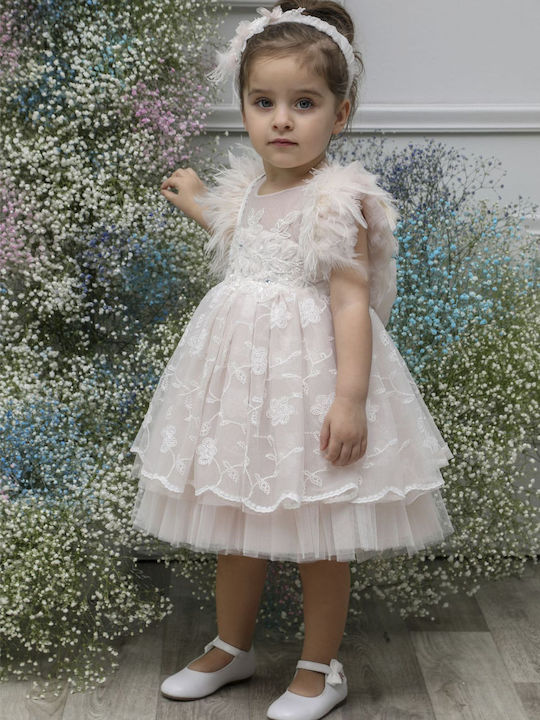 Mi Chiamo Rosa Taufset Kleidung mit Haar-Accessoires & Kleid aus Tüll 2Stück