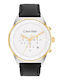 Calvin Klein Impressive Ανδρικό Ρολόι 44mm Μπαταρίας με Μαύρο Δερμάτινο Λουράκι