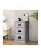 Wooden Bedside Table Gray 39x39x67cm