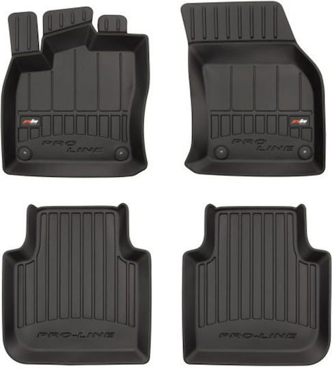 Frogum Set of Front and Rear Mats 4pcs Tray Type for Seat Tarraco Skoda Kodiaq 2018 Black