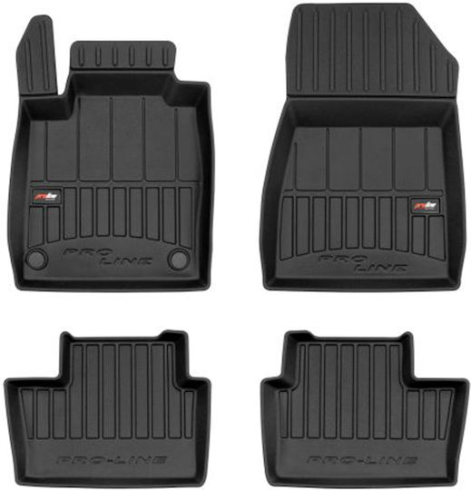 Frogum Set of Front and Rear Mats 4pcs Tray Type for Nissan Juke 2019 Black