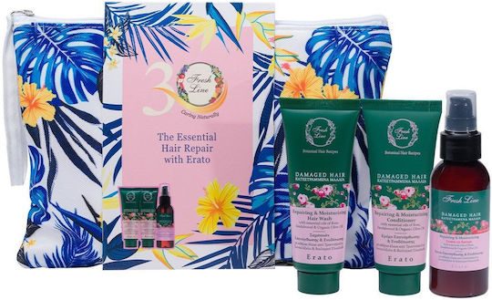 Fresh Line Erato Seturi Pentru Par Reconstrucție și Hrană Pentru Păr Deteriorat cu Șampon Balsam și Serum 3 Bucăți