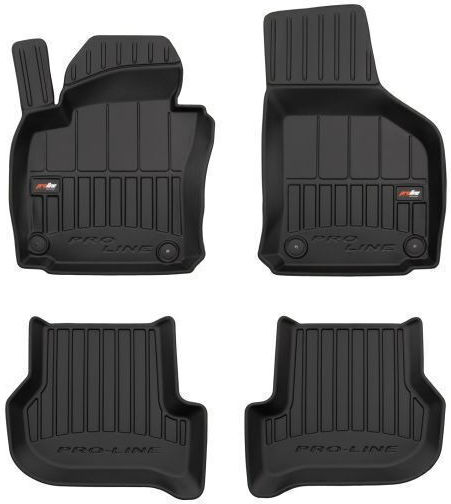 Frogum Set of Front and Rear Mats 4pcs Tray Type for Seat Leon / Toledo Skoda Octavia Volkswagen Golf Ford Edge 2005-2012 Black
