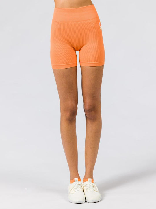 GSA Women's Training Legging Shorts High Waisted Orange