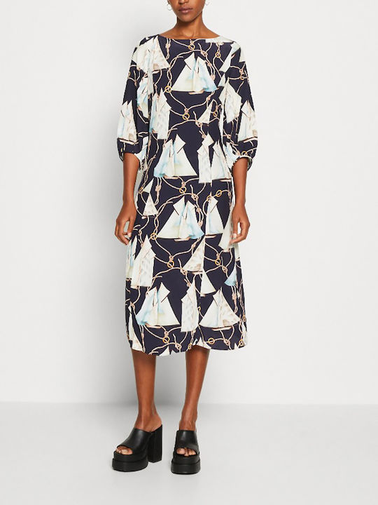 Summer Midi Dress Navy Blue