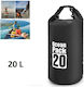 Ocean Pack Στεγανός Σάκος Ώμου 20lt Μαύρος