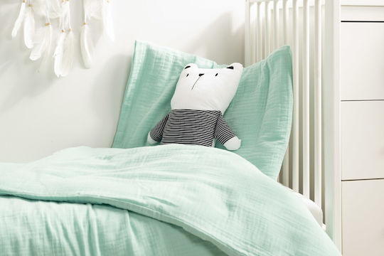 Sensillo Set Baby Duvet Cover with Pillowcase Mint 100x135cm