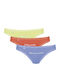 24/7 Weekend H Βαμβακερά Women's Slip 3Pack with Lace Light Green-Orange-Lilac