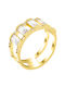 14K Gold ring with cubic zirconia baguette