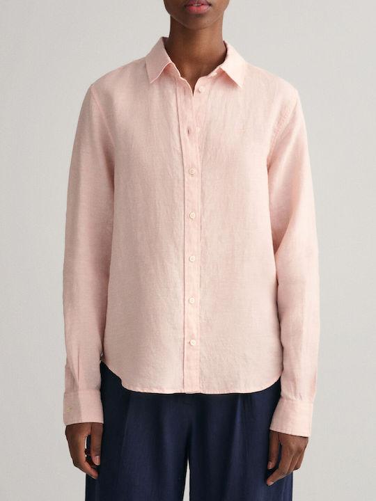 Gant Women's Linen Long Sleeve Shirt Orange