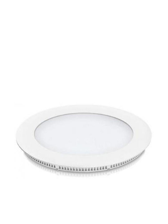 Fos me Στρογγυλό Χωνευτό LED Panel 12W με Ψυχρό Λευκό Φως 6500K 17εκ.