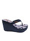 Aloha Damen-Flip-Flops - Hausschuhe mit Plattformen in Schwarz Farben