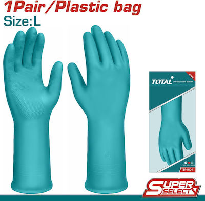 Total PVC Safety Gloves Light Blue