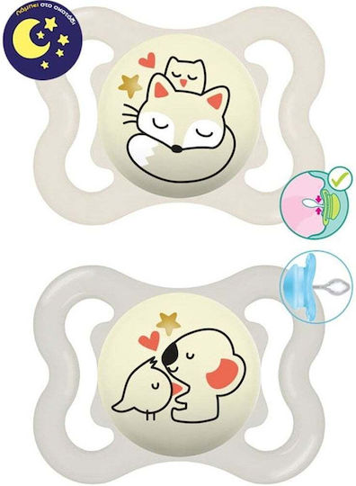 Mam Orthodontic Pacifiers Silicone Night Fox - Koala - Beige - Gray for 2-6 months 2pcs