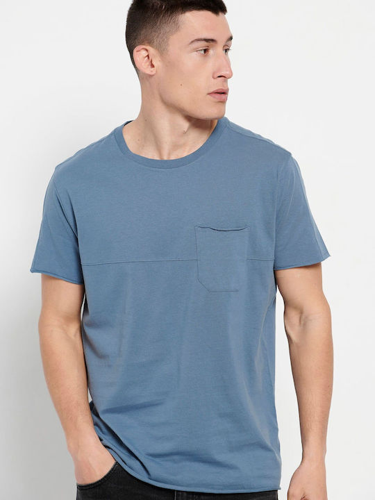 Funky Buddha T-shirt Bărbătesc cu Mânecă Scurtă Albastru