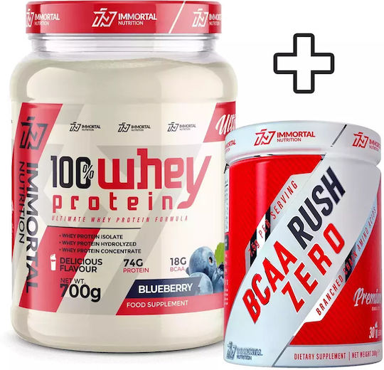 100% Whey Protein 100% Molkenprotein 700gr Heidelbeere & BCAA Rush Zero 300gr Zitrone