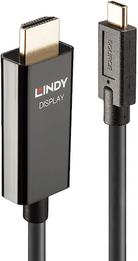 Lindy HDMI 2.0 Cable HDMI male - USB-C male 10m Black