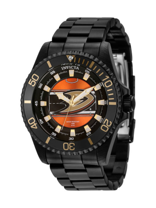 Invicta Watch with Black Metal Bracelet