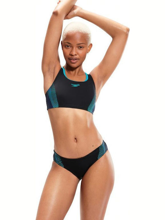 Speedo W Placement 2PC Set Bikini Μπουστάκι Μαύρο