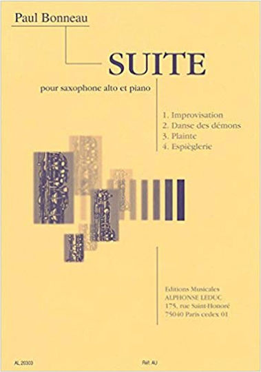 Alphonse Leduc Paul Bonneau Suite Alto Saxophone Sheet Music for Wind Instruments