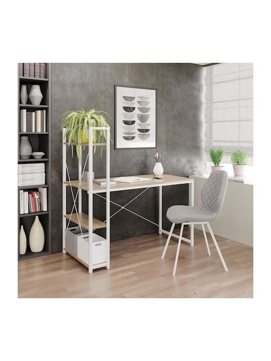 Kids Desk Narvik-B1 with Bookcase White 120x64x...