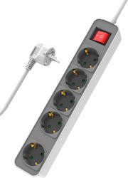 Powertech Захранваща Лента 5 Гнезда с Кабел 1.4m Powertech Захранваща Лента 5 Гнезда с Кабел 1.4m