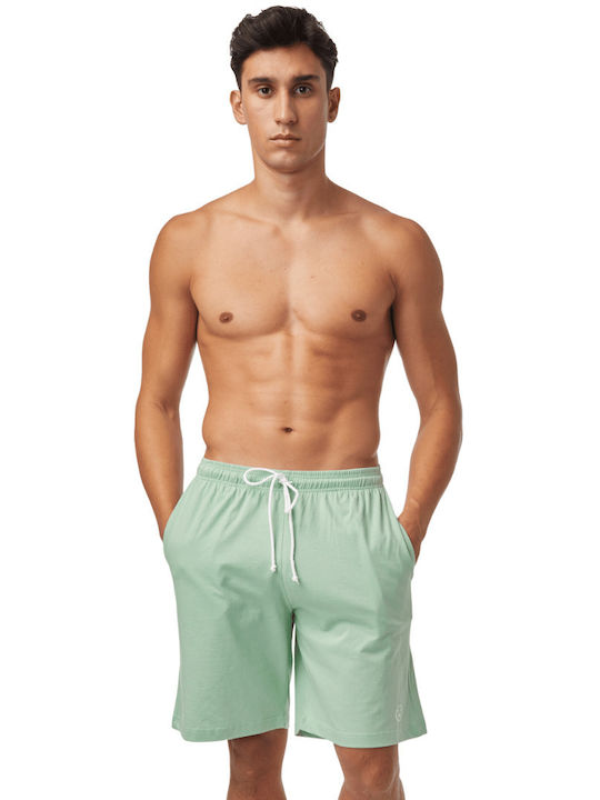 Minerva Men's Winter Pajama Bermuda Green