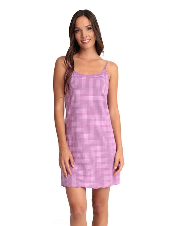 Lydia Creations Summer Cotton Women's Nightdress Purple