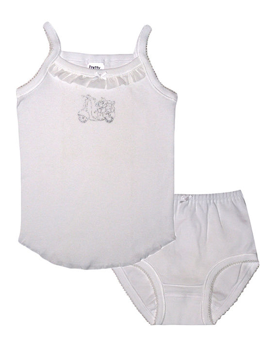 Pretty Baby Kids' Set Brief with Undershirt Whi...