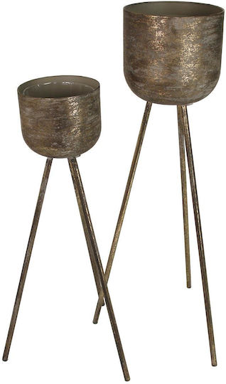ArteLibre Κασπώ Μεταλλικό Καφέ με Βάση 26.5x26.5x101εκ.
