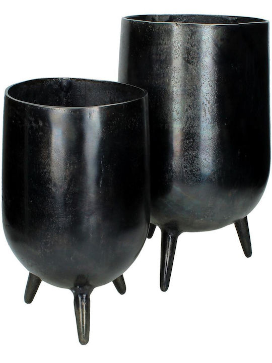 ArteLibre Planter Aluminum Black with Stand 25x25x32cm.