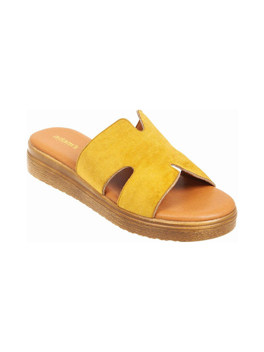 Adam's Shoes 1--29 Γυναικεία Σανδάλια σε Κίτρινο Χρώμα