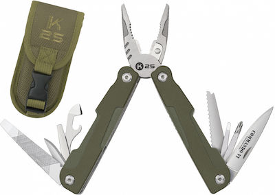 K25 Commando Multi-tool 11 tools Green with Blade made of Stainless Steel in Sheath