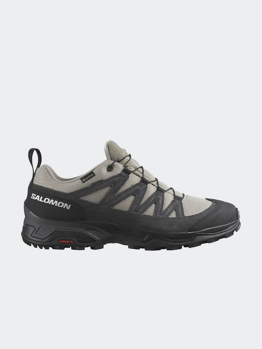 Salomon X Ward GTX Ανδρικά Ορειβατικά Παπούτσια Αδιάβροχα με Μεμβράνη Gore-Tex Khaki / Black / Pewter