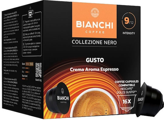 Bianchi Coffee Κάψουλες Espresso Crema Aroma Βανίλια Συμβατές με Μηχανή Dolce Gusto 16caps