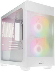 Lian Li 205M Mesh Mini Tower Computer Case with Window Panel Snow