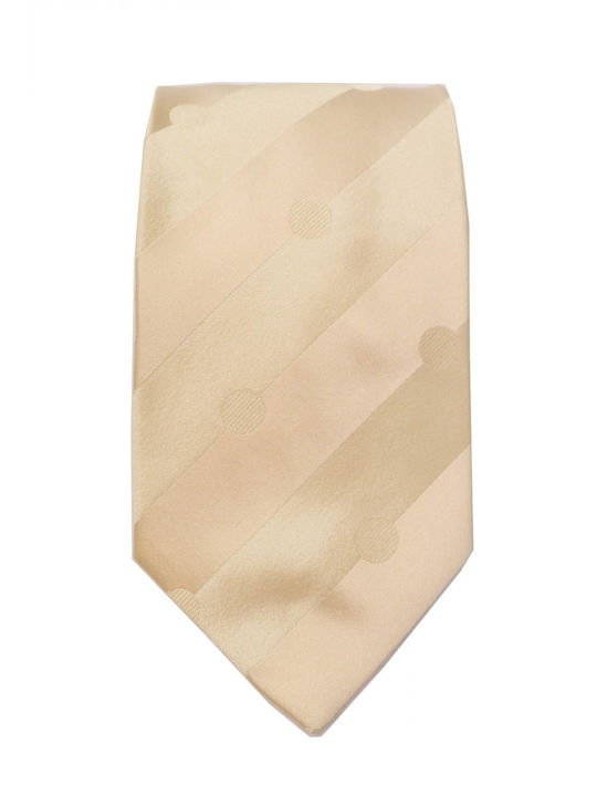 Giorgio Armani Ανδρική Γραβάτα Μεταξωτή με Σχέδια σε Μπεζ Χρώμα