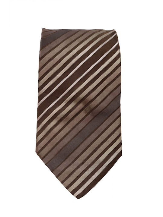 Giorgio Armani Ανδρική Γραβάτα Μεταξωτή με Σχέδια σε Καφέ Χρώμα