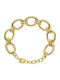 Breeze Women's Bracelet Chain Made of Silver Gold Plated 15cm