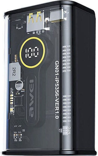 Awei P165K Power Bank 10000mAh 22.5W με Θύρα USB-A και Θύρα USB-C Power Delivery Μαύρο