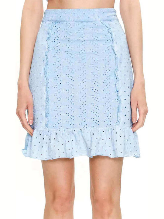 Hoch tailliert Mini Rock Blau