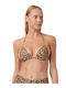 Minerva Padded Triangle Bikini Top Brown Animal Print