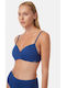 Minerva Bikini Bra with Adjustable Straps Blue