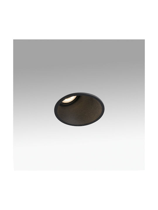 Faro Barcelona Rotund Metalic Spot Încorporat cu Soclu GU10 Negru 9x9cm. 1buc