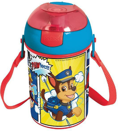 Stor Pop-Up Plastic Sticlă Pentru Copii Paw Patrol Cu Gura Pop-Up Multicolor 450ml